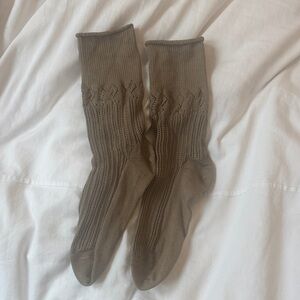 Elegant Brown Knit Socks